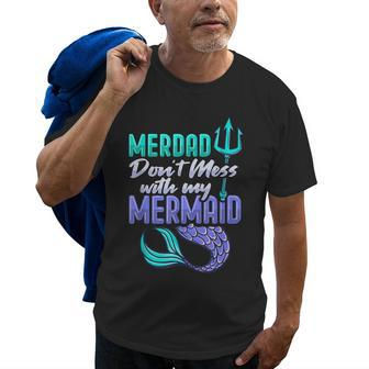 Merdad Design For A Mermaid Dad Old Men T-shirt | Mazezy