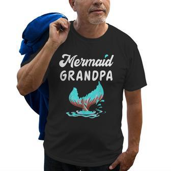 Mermaid Grandpa Girl Mermaid Party Gift For Mens Old Men T-shirt | Mazezy