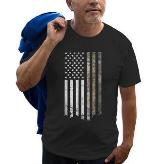 Military Camo Camouflage Usa Flag Old Men T-shirt