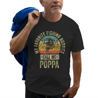 My Favorite Fishing Buddies Call Me Poppa Fisherman Gift For Mens Old Men T-shirt | Mazezy