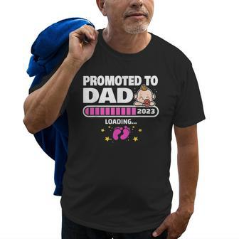 New Dad 1St Time Dad Est 2023 Promoted To Daddy 2023 Father Gift For Mens Old Men T-shirt | Mazezy