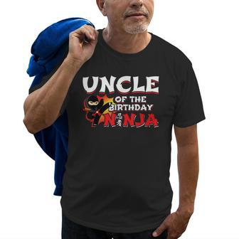 Ninja Birthday Party Uncle Of The Birthday Ninja Old Men T-shirt | Mazezy