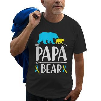 Papa Bear Down Syndrome Awareness Proud Dad Gift For Mens Old Men T-shirt | Mazezy