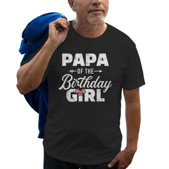 Papa Of The Birthday Daughter Girl Matching Family Grandpa Gift For Mens Old Men T-shirt | Mazezy