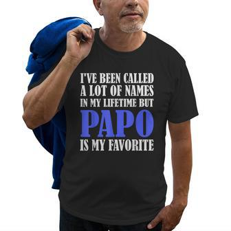 Papo Grandpa Names Grandfather Fathers Day Gift For Mens Old Men T-shirt | Mazezy