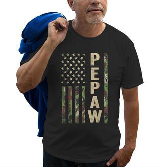 Pepaw American Military Camouflage Flag Gift Fathers Day Gift For Mens Old Men T-shirt