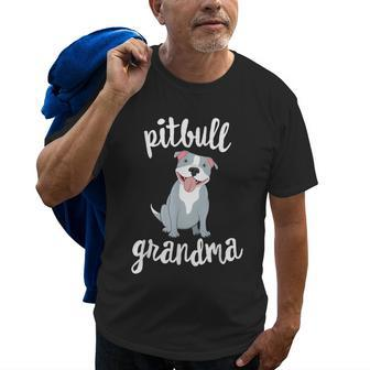 Pitbull Grandma Pawma Dog Grandparents Grand Maw Old Men T-shirt | Mazezy