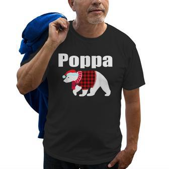 Poppa Bear Red Plaid Buffalo Matching Family Pajama Gift For Mens Old Men T-shirt | Mazezy