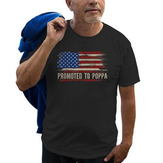 Promoted To Poppa American Flag Fathers Day Gift Old Men T-shirt