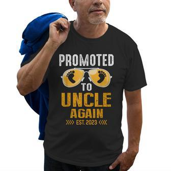 Promoted To Uncle Again 2023 Soon To Be Dad Again Gift For Mens Old Men T-shirt