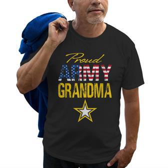 Proud Army Grandma Military Pride Usa Flag Old Men T-shirt