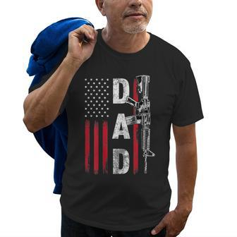 Proud Dad Daddy Gun Rights Ar15 American Flag Fathers Day Gift For Mens Old Men T-shirt | Mazezy