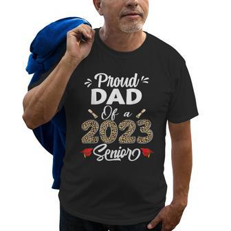 Proud Dad Of A Class Of 2023 Senior Graduation Leopard Men Old Men T-shirt | Mazezy