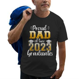 Proud Dad Of Two Class Of 2023 Graduates Senior Graduation Old Men T-shirt | Mazezy