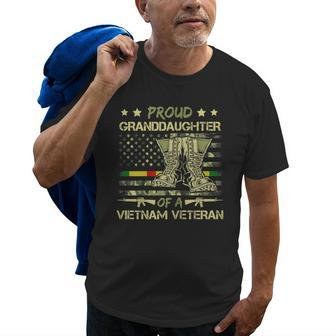 Proud Granddaughter Of A Vietnam Veteran Camouflage Flag Old Men T-shirt | Mazezy