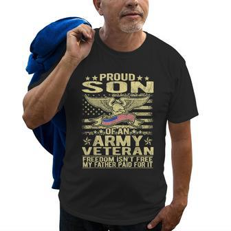 Proud Son Of An Army Veteran Military Veterans Child Gift Old Men T-shirt