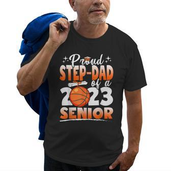 Proud Stepdad Of A 2023 Senior Basketball Graduation Old Men T-shirt | Mazezy