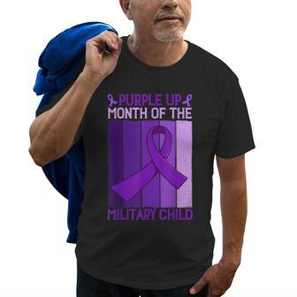 Purple Up Month Of The Military Child Month Ribbon Old Men T-shirt | Mazezy