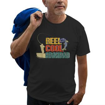 Reel Cool Grandad Fishermen Fishing Rod Angling Dad Gift For Mens Old Men T-shirt | Mazezy
