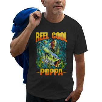 Reel Cool Poppa Fishing Lover Gift Fathers Day Gift For Mens Old Men T-shirt | Mazezy