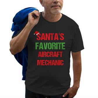Santas Favorite Aircraft Mechanic Funny Christmas  Gift Old Men T-shirt