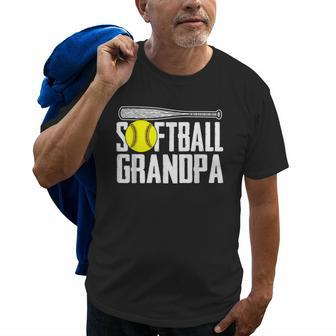 Softball Dad Funny Fathers Day Softball Grandpa Gift For Mens Old Men T-shirt | Mazezy