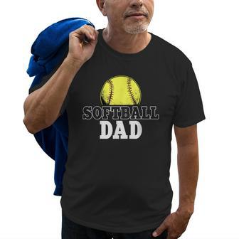 Softball Dad Team Sport Fathers Day Old Men T-shirt | Mazezy