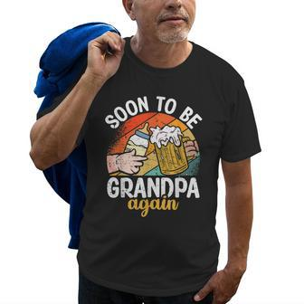 Soon To Be Grandpa Again Vintage Granddad To Be Fathers Day Gift For Mens Old Men T-shirt | Mazezy