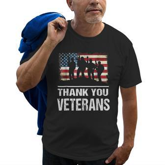 Thank You Military Veterans Veterans Day Old Men T-shirt | Mazezy