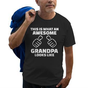 This Is What An Awesome Grandpa Looks Like Old Men T-shirt | Mazezy