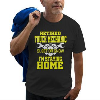 Truck Mechanic Retirement Funny Gift Diesel Retired Old Men T-shirt | Mazezy