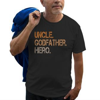 Uncle Godfather Hero Cool Family Gift For Best Uncle Old Men T-shirt | Mazezy