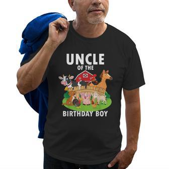 Uncle Of The Birthday Boy Farm Animals Matching Farm Theme Gift For Mens Old Men T-shirt