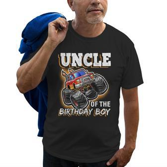 Uncle Of The Birthday Boy Monster Truck Birthday Gift Old Men T-shirt | Mazezy