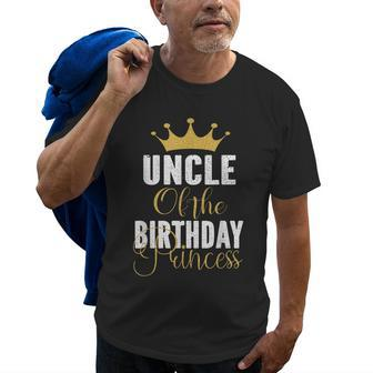 Uncle Of The Birthday Princess Girls Party Old Men T-shirt | Mazezy
