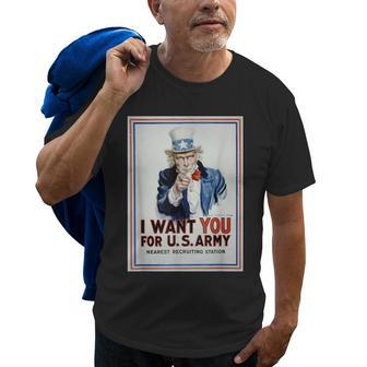 Uncle Sam I Want You For Us Army Vintage Poster Old Men T-shirt