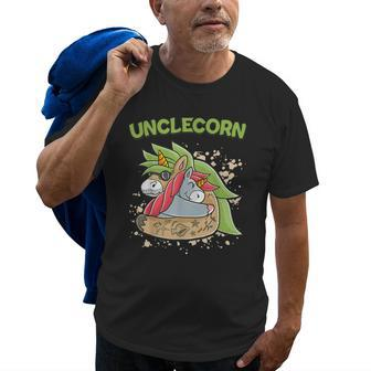 Unclecorn Dadacorn Nephew Nience Uncle Unicorn Fathers Day Old Men T-shirt | Mazezy
