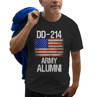 Vintage Dd214 Alumni Us Military Veteran American Flag Old Men T-shirt | Mazezy