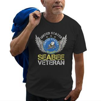 Vintage United States Navy Seabee Veteran Gift Us Military Old Men T-shirt | Mazezy