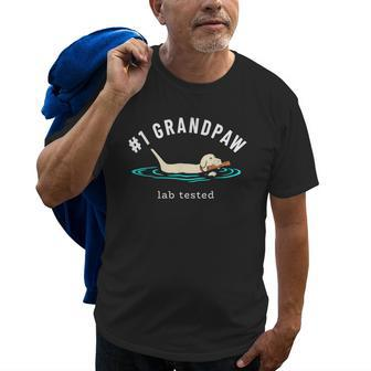 Yellow Labrador Retriever Dog Grandpa 1 Grandpaw Gift For Mens Old Men T-shirt | Mazezy