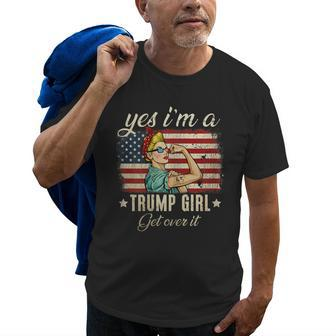 Yes Im A Trump Girl Get Over It Us Flag 2020 Women Gift Gift For Womens Old Men T-shirt | Mazezy