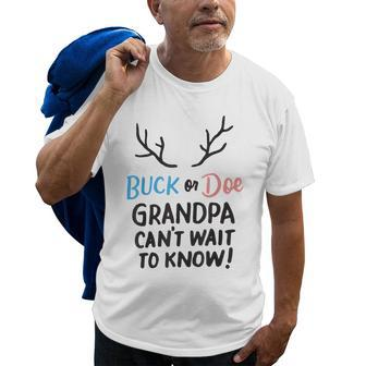 Buck Or Doe Grandpa Cant Wait To Know Gender Reveal Party Gift For Mens Old Men T-shirt | Mazezy