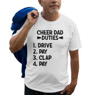 Cheerleading Papa Cheer Dad Duties Drive Pay Clap Gift For Mens Old Men T-shirt | Mazezy