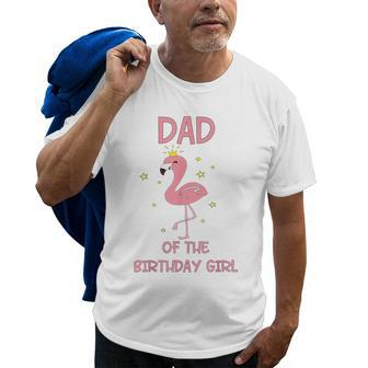 Dad 1St First Birthday Matching Family Flamingo Party Old Men T-shirt | Mazezy