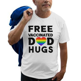 Gay Pride Free Vaccinated Dad Hugs Lgbt Lesbian Old Men T-shirt | Mazezy