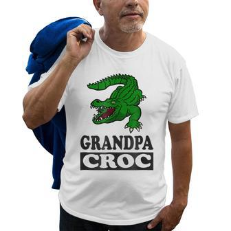Grandpa Crocodile Grandfather Funny Animal Gift Old Men T-shirt | Mazezy