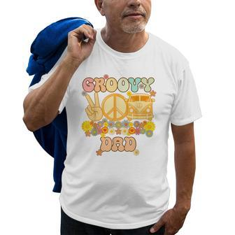 Groovy Dad Retro Matching Family Baby Shower Fathers Day Old Men T-shirt | Mazezy