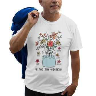Helping Little Minds Grow Ligfunny For Christmas Mom Dad Old Men T-shirt | Mazezy