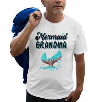 Mermaid Grandma Party Outfit Dad Mama Girl Mermaid Mom Gift For Womens Old Men T-shirt | Mazezy