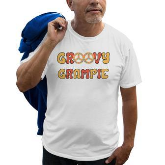 Retro Groovy Grampie Grandpa Family Matching Fathers Day Old Men T-shirt | Mazezy